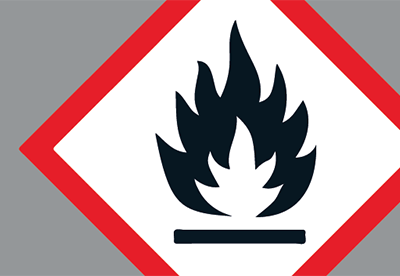 Grafisk symbol för brandfarliga varor